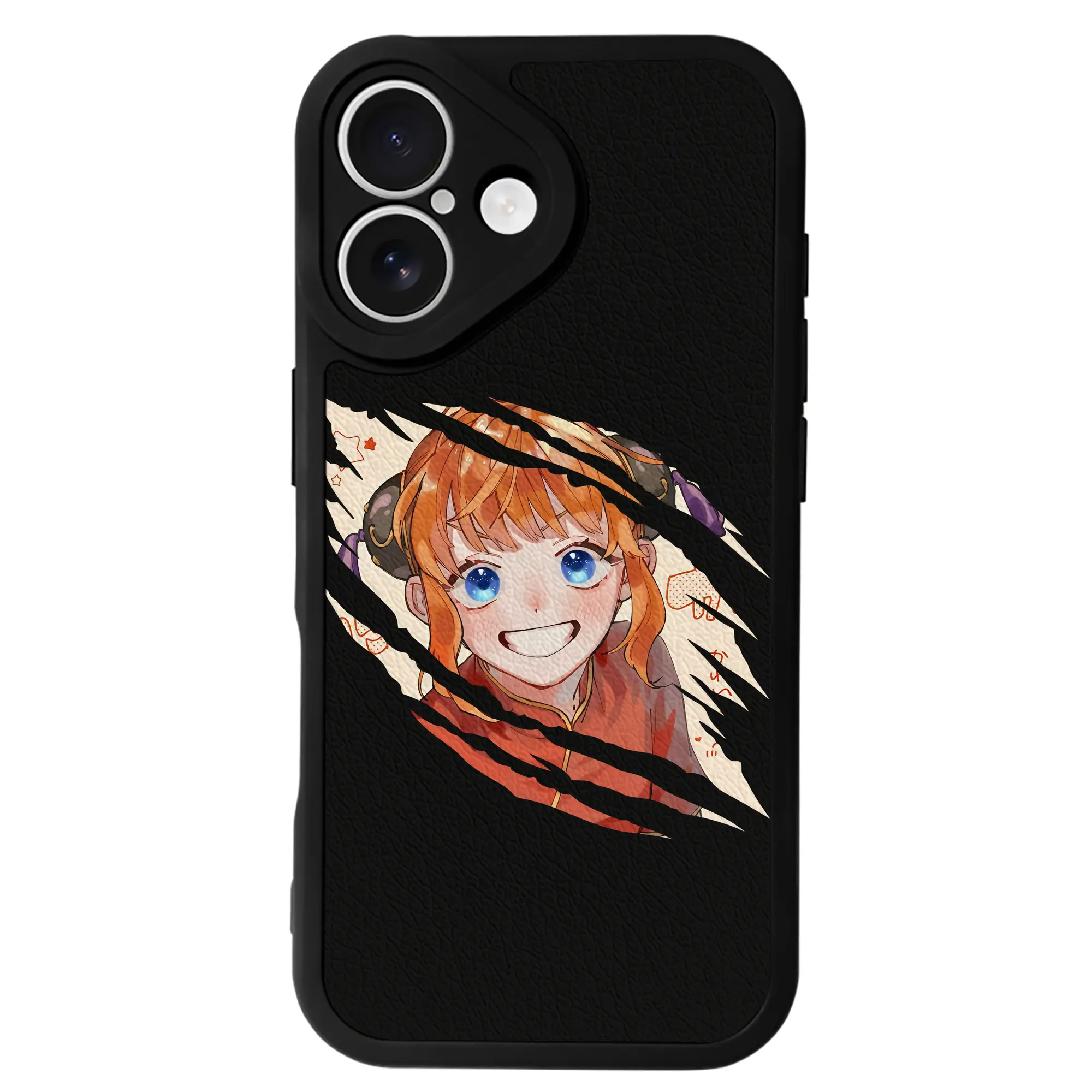 銀魂 グッズ 神楽 - IPhone 16シリーズ対応 ・ シリコンスマホケース ・ レザー調 ・ 高精度フィット ・ 耐衝撃 ・ ワイヤレス充電対応 ・ 精密カット